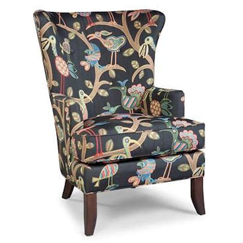 Fairfield Chairs 514601cus Contemporary Wing Chair With Exposed Wood
