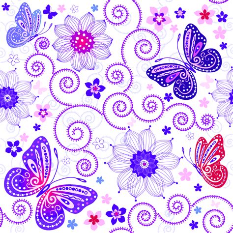 Floral Butterfly Pattern Freevectors