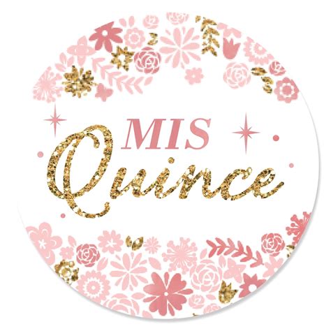 Mis Quince Anos Quinceanera Sweet 15 Birthday Party Circle Sticker