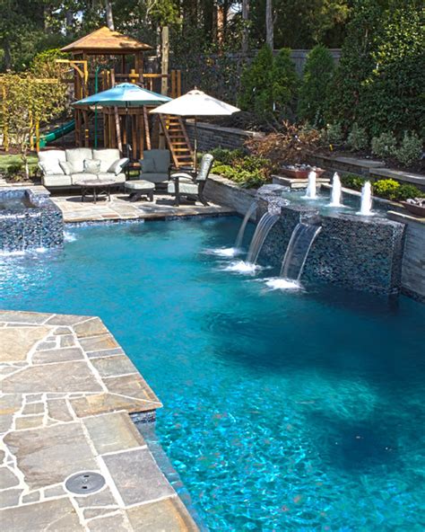 Collierville Modern Geometric Pool Spa And Outdoor Living Design