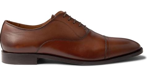 Boss By Hugo Boss Lisbon Cap Toe Burnished Leather Oxford Shoes In Brown For Men Lyst