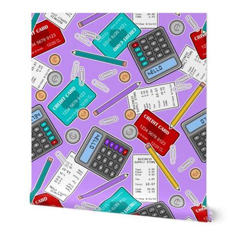 Accounting Accountant Themed Pattern Wallpaper Spoonflower