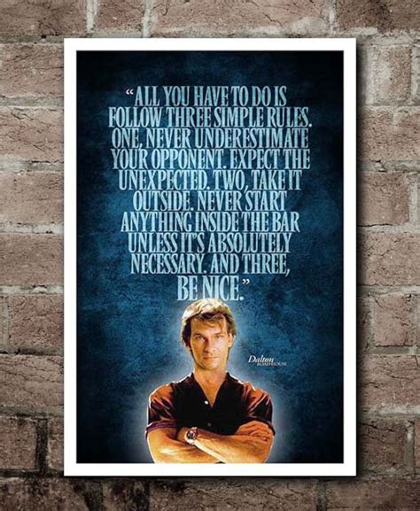 Road House Three Simple Rules Quote Poster Etsy Uk