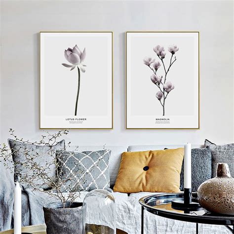 Buy Nordic Lotus Flowers Poster Print Scandinavian
