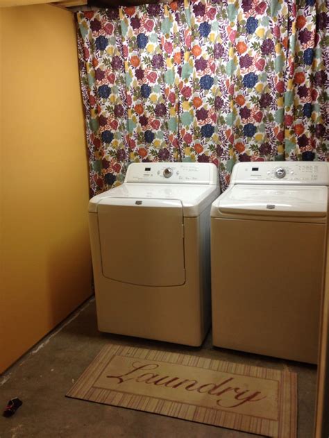 Whether the lack of proper venting will cause any real problems. Hide pipes behind washer dryer | Basement laundry room ...