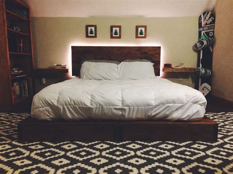My Retreat Light Up Headboard Was Made With Some Basic Wood Planks And