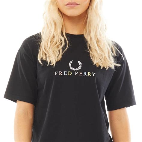 Buy Fred Perry Womens Fp Embroidered T Shirt Black