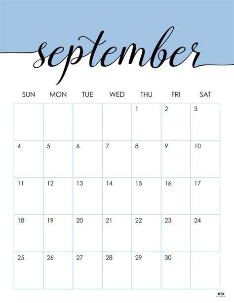 Printable September 2022 Calendar Style 12 Calendar Printables