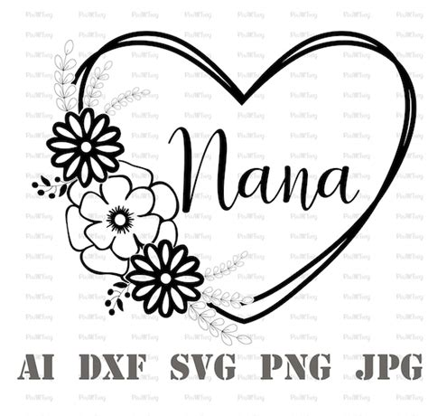 Nana Heart Svg-nana Sayings Svg-nana Love Svg-nana Shirt - Etsy UK