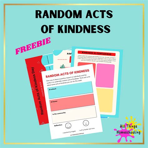 Random Acts Of Kindness Freebies All Things Homeschooling