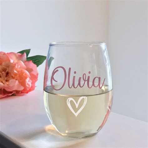 Custom Wine Glass Custom Wine Glasses Personalized Stemless Etsy