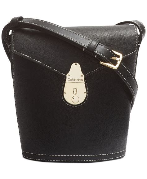 Calvin Klein Lock Leather Mini Bucket Bag Macys