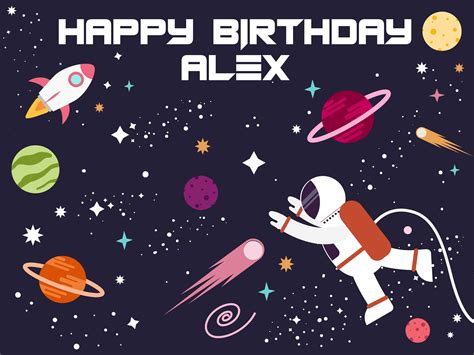 Astronaut Space Personalized Birthday Party Backdrop Etsy Astronaut