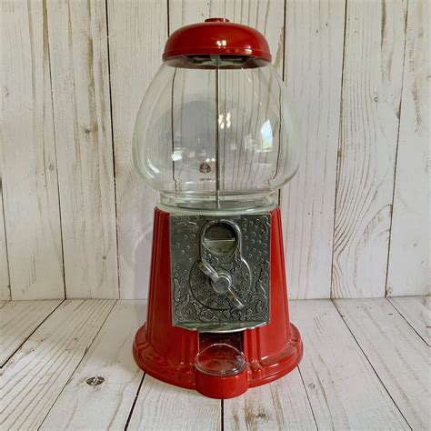 Vintage 1985 Junior Carousel Gumball Machine Red Metal With Etsy