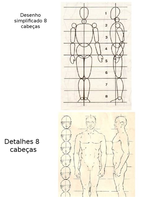 Desenho Corpo Humano 8 Cabeças