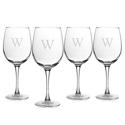 cathy s concepts personalized 19 oz white wine glasses set of 4 letter w white wine glasses