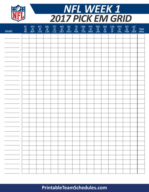 Printable Nfl Weekly Pick Em Sheets Get Your Hands On Amazing Free Printables
