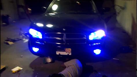 Blue Oracle Halo Lights Installed On 2010 Dodge Charger By Bgn Customs