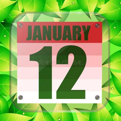 January 12th Day 12 Of Monthsimple Calendar Icon On White Background