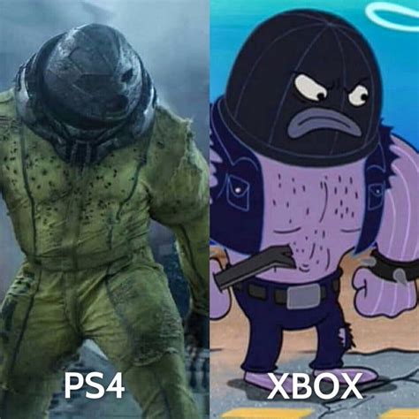 Ps4 Vs Xbox With Images Funny Memes Spongebob Memes Memes