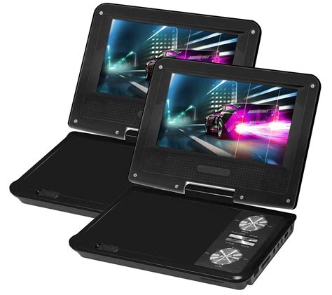 Impecca 7 Two Pack Portable Swivel Dvd Players