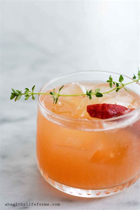 Peach Bourbon Thyme Smash A Healthy Life For Me Healthy Cocktails