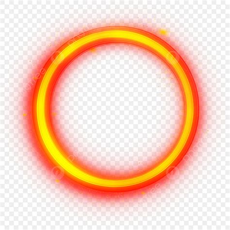 Glowing Fire Hd Transparent Fire Red Glow Neon Circle Frame Glossy
