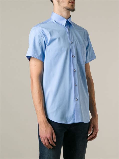 Calvin Klein Short Sleeve Shirt In Blue For Men Lyst