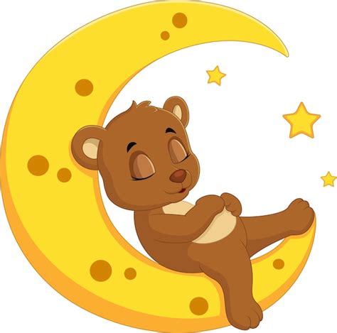 Cute Teddy Bear Sitting On Moon Cartoon Doodle Pastel Wallpaper