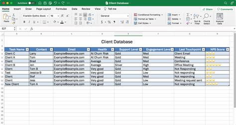Excel Spreadsheet Template For Customer Database