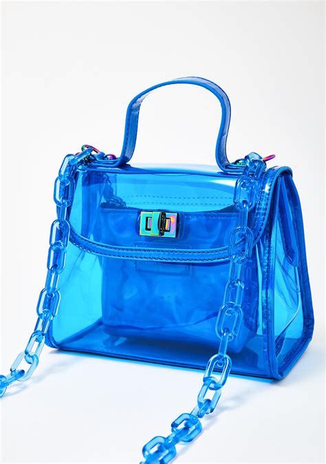 Clear Blue Chain Purse | Purses, Holographic purse, Clear handbags