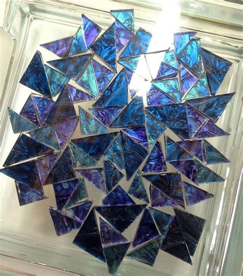 75 Triangles Violet Bluegreen And Blue Mix Sizes Van Gogh Stained Glass Mosaic Tile 6 75 Via
