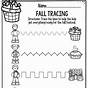 Preschool Fall Tracing Worksheets