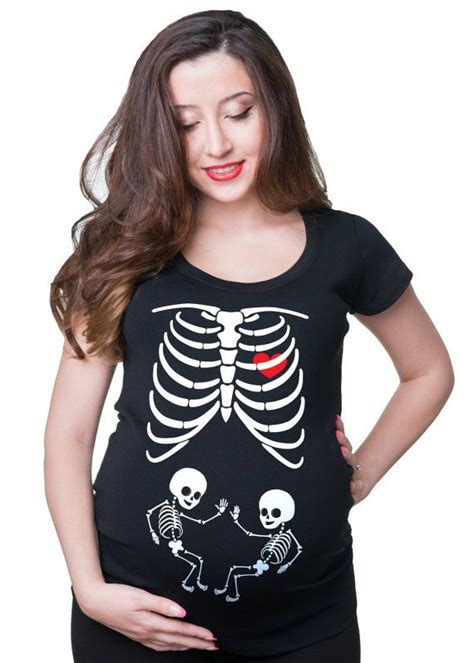 Embarazo Camiseta Skeleton Twins X Ray Baby Funny Maternity Camiseta