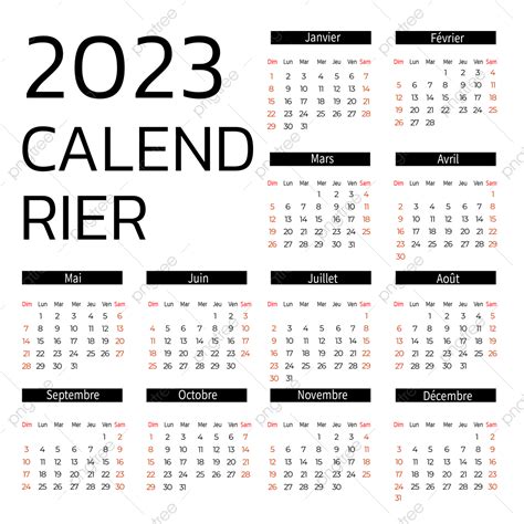 Calendrier Simple 2023 Calendrier Minimaliste Png Cal