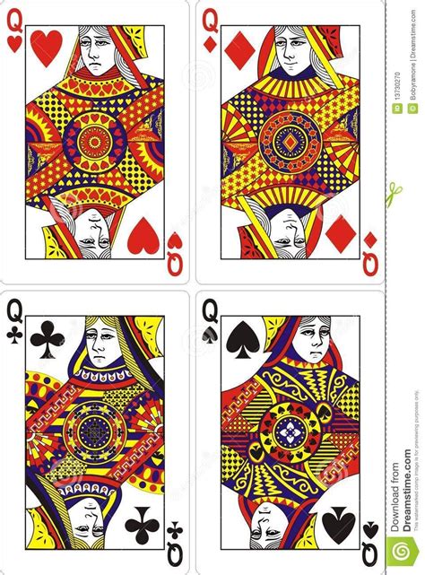 Playing Cards Queen 60x90 Mm Playing Cards Art Cards Printable