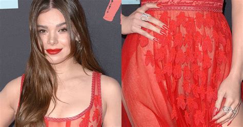 Hailee Steinfeld Bares Butt In Belvedere Heels And Red Underwear