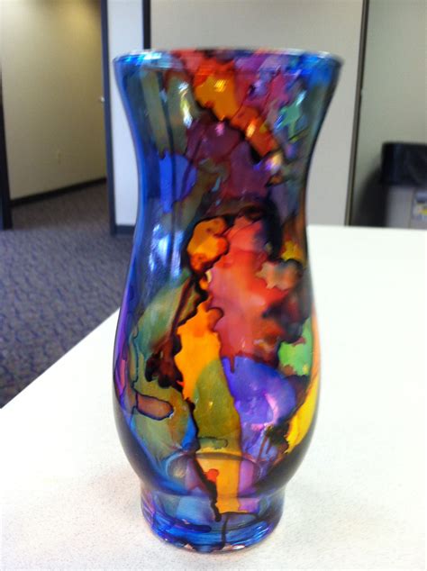 Alcohol Ink Vase Alcohol Ink Glass Alcohol Ink Crafts Alcohol Ink Painting