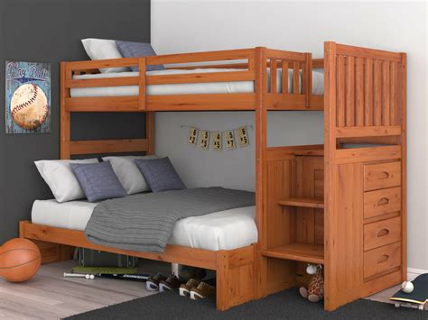 Viv Rae Iron Acton Twin Over Full 4 Drawer Solid Wood Standard Bunk