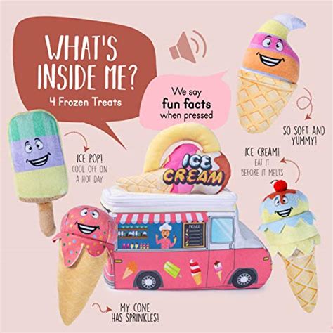 talking plush ice cream truck toy set 4 talking soft plush ice creams ice pop soft double