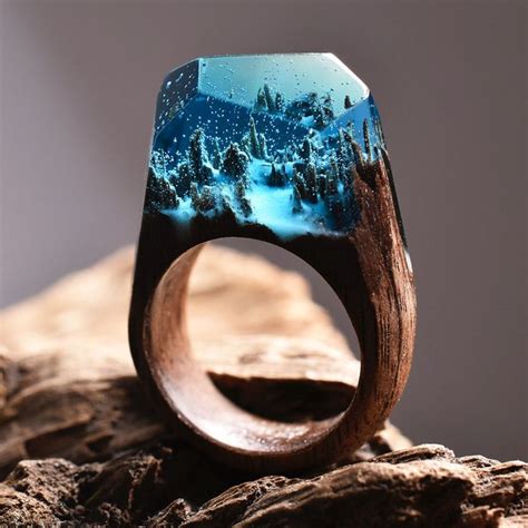 Resin Wood Ring Secret World Inside The Ring Wooden Rings For Women Ubicaciondepersonas Cdmx
