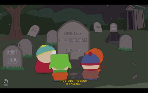 In South Park S3e10 You Can See Two Gravestones Marked Simply Kenny