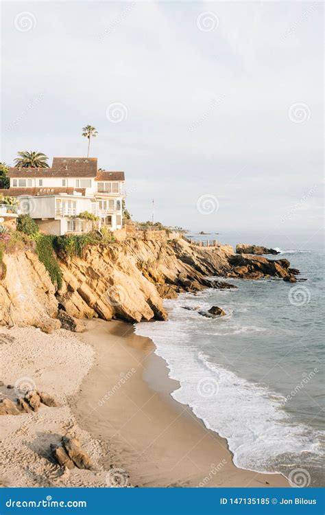 Cliffs And Beach At Wood`s Cove In Laguna Beach Orange County