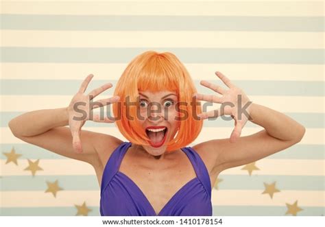 Comic Actress Concept Woman Playful Mood Stock Photo