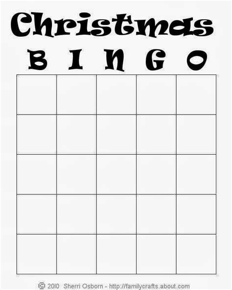 Printable Blank Christmas Bingo Cards