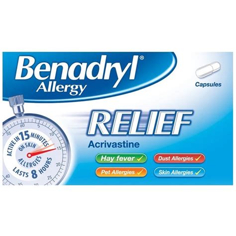 Buy Benadrly Allergy Relief Capsules Antihistamine Peak Pharmacy Online
