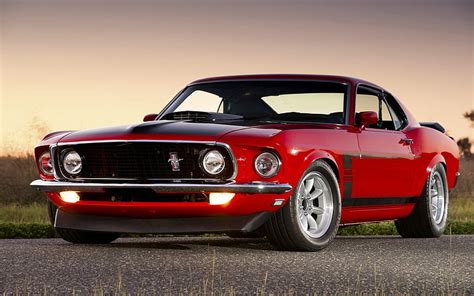 Hd Wallpaper Ford Ford Mustang Boss 302 Car Muscle Car Red Car