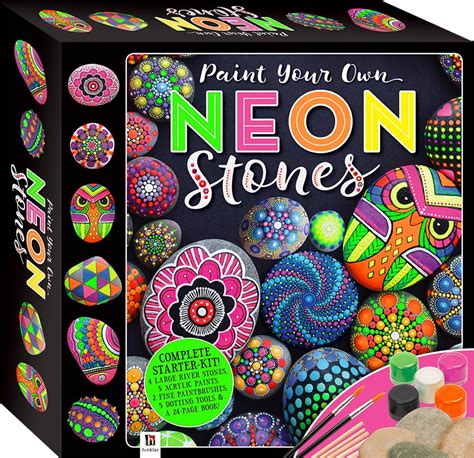 Paint Your Own Neon Stones Small Kit Rock Painting Art Craft