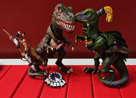 Turok Dinosaur Hunter Tal Set T Rex And Spinosaurus Toy Playmates Rare