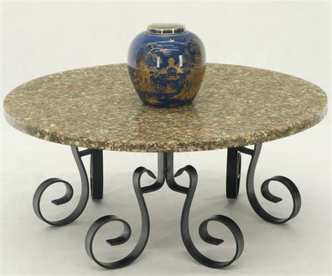 Wrought iron coffee tables for sale. Wrought Iron Base Abalone Composite Round Top Coffee Table ...